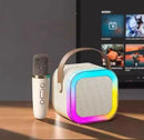 Caixa De Som com led portátil C/ Microfone Karaokê