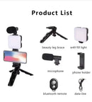Tripé Estabilizador de Mão kit 5 em 1 gimbal Microfone Celular Gravação De Vídeo