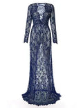 Vestido de maternidade maxi com laço