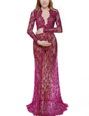 Vestido de maternidade maxi com laço