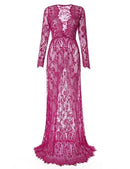 Vestido de maternidade maxi com laço