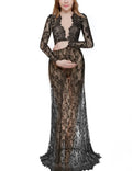Vestido de maternidade maxi com laço