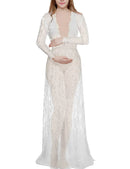 Vestido de maternidade maxi com laço