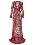 Vestido de maternidade maxi com laço