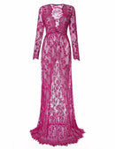 Vestido de maternidade maxi com laço