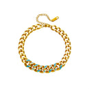 DIEYURO-Pulseira de aço inoxidável grosso para mulheres, cor dourada, coração, borboleta, alta qualidade Jóias de pulso para meninas, presentes de festa