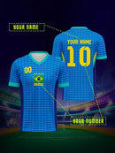 Camisa de futebol dos homens esportes t camisas cinco estrelas brasil gráfico tshirt moda masculina feminina manga curta crianças camisetas topos