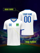 Camisa de futebol dos homens esportes t camisas cinco estrelas brasil gráfico tshirt moda masculina feminina manga curta crianças camisetas topos