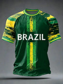 Camisas de Futebol Masculinas Clássicas do Brasil 2026 - Novas Camisetas Esportivas Casuais de Manga Curta com Gola O para Homens