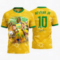 Camisa de Futebol Brasil 2026 Neymar Jr Nº 10, Kit de Treino, Camiseta Masculina Esportiva de Verão, Roupa Infantil, Camisa de Ciclismo ﻿