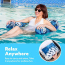 Cadeira inflável para piscina, espreguiçadeira flutuante para piscina, dobrável, reclinável, resistente, flutuadores para adultos
