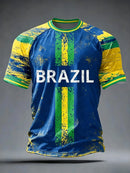 Camisas de Futebol Masculinas Clássicas do Brasil 2026 - Novas Camisetas Esportivas Casuais de Manga Curta com Gola O para Homens