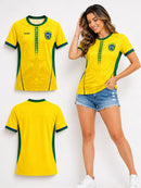 Camisas de Futebol do Brasil 2026 - Camisetas Esportivas Respiráveis em Malha para Fãs