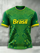 Camisas de Futebol Masculinas Clássicas do Brasil 2026 - Novas Camisetas Esportivas Casuais de Manga Curta com Gola O para Homens