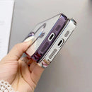 Capa iPhone Macia Magnética com Protetor de Lente de Câmera, Carga Sem Fio, Chapeamento Luxo, 15, 14 Pro Max