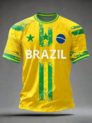 Camisas de Futebol Masculinas Clássicas do Brasil 2026 - Novas Camisetas Esportivas Casuais de Manga Curta com Gola O para Homens