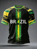 Camisas de Futebol Masculinas Clássicas do Brasil 2026 - Novas Camisetas Esportivas Casuais de Manga Curta com Gola O para Homens