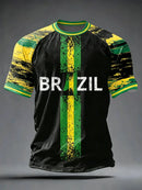 Camisas de Futebol Masculinas Clássicas do Brasil 2026 - Novas Camisetas Esportivas Casuais de Manga Curta com Gola O para Homens