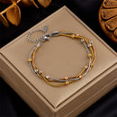 DIEYURO-Pulseira de aço inoxidável grosso para mulheres, cor dourada, coração, borboleta, alta qualidade Jóias de pulso para meninas, presentes de festa