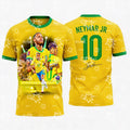Camisa de Futebol Brasil 2026 Neymar Jr Nº 10, Kit de Treino, Camiseta Masculina Esportiva de Verão, Roupa Infantil, Camisa de Ciclismo ﻿
