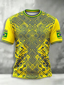 Camisas de Futebol Masculinas Clássicas do Brasil 2026 - Novas Camisetas Esportivas Casuais de Manga Curta com Gola O para Homens