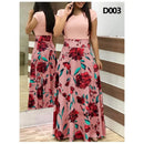 Vestido longo de festa feminino primavera outono estampado floral
