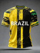 Camisas de Futebol Masculinas Clássicas do Brasil 2026 - Novas Camisetas Esportivas Casuais de Manga Curta com Gola O para Homens