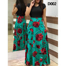 Vestido longo de festa feminino primavera outono estampado floral