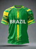 Camisas de Futebol Masculinas Clássicas do Brasil 2026 - Novas Camisetas Esportivas Casuais de Manga Curta com Gola O para Homens