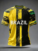 Camisas de Futebol Masculinas Clássicas do Brasil 2026 - Novas Camisetas Esportivas Casuais de Manga Curta com Gola O para Homens
