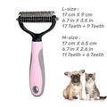 Escova Profissional animal de estimação desmancha escova 2 face dematting cão pente gato escova ancinho filhote de cachorro grooming ferramentas undercoat derramamento de cabelo voador