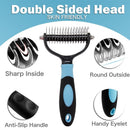 Escova Profissional animal de estimação desmancha escova 2 face dematting cão pente gato escova ancinho filhote de cachorro grooming ferramentas undercoat derramamento de cabelo voador