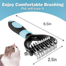 Escova Profissional animal de estimação desmancha escova 2 face dematting cão pente gato escova ancinho filhote de cachorro grooming ferramentas undercoat derramamento de cabelo voador